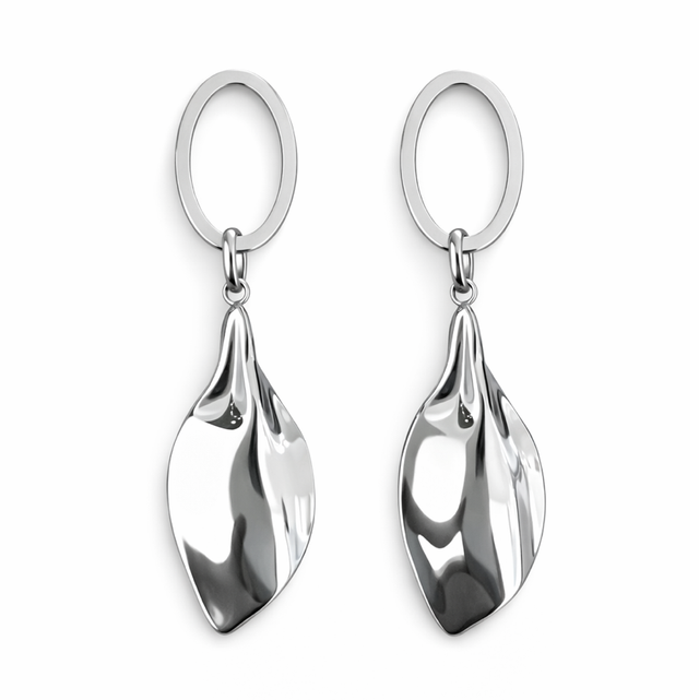 Pendientes acero plateado 