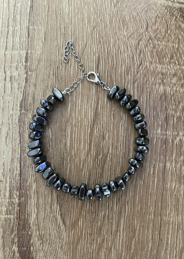 Bracelet réglable Hématite non magnétique chips