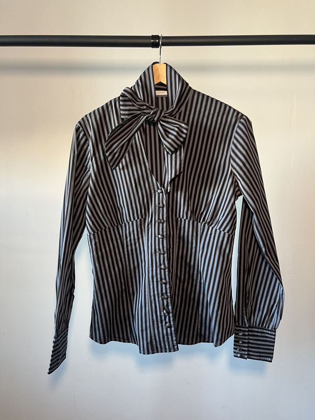 Stripped shirt with a scarf #0015