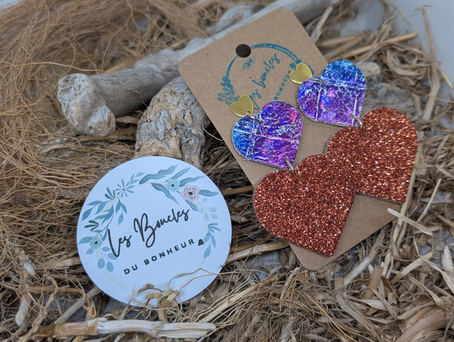 Boucles d&#039;oreilles Marie Laure mml013 ginger paillettes 