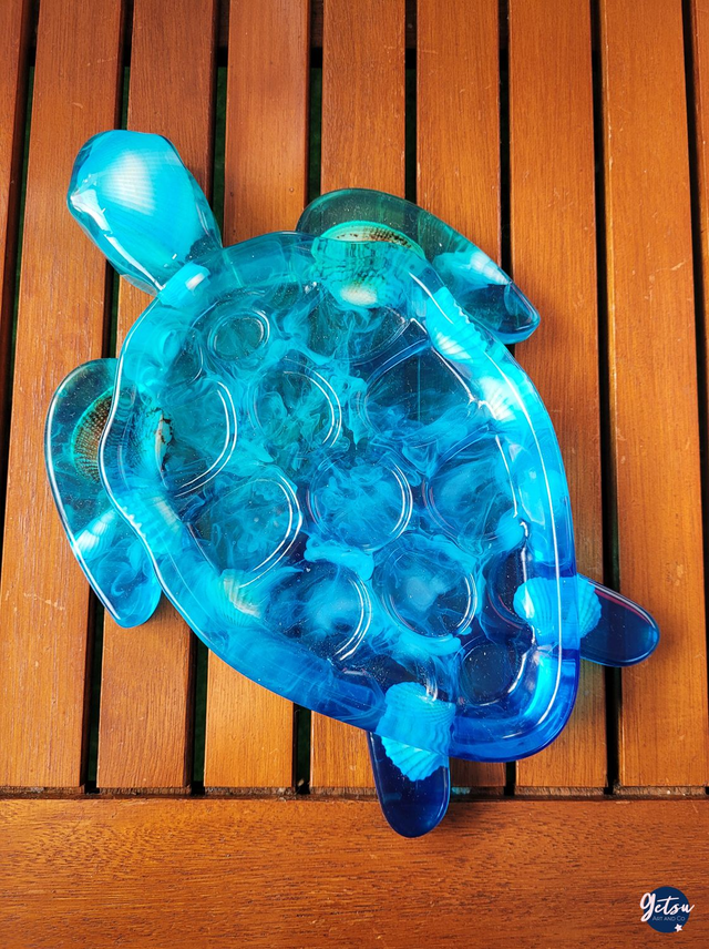 Vide-poche tortue bleue et turquoise