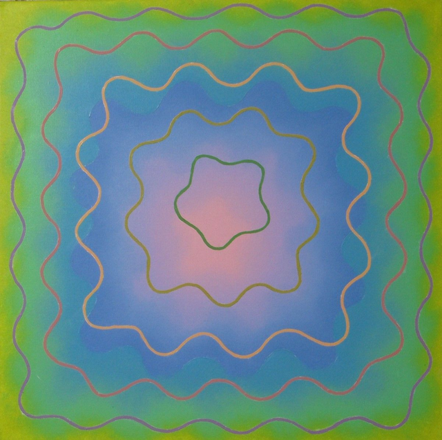 Ekran - fale, 100x100 olej płótno 2014