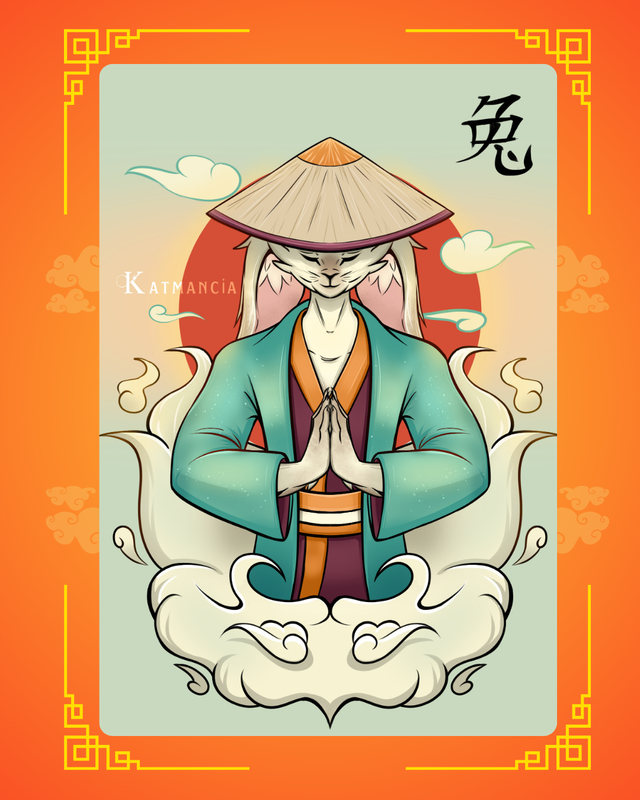 Affiche-Zodiaque chinois-Lièvre/Lapin