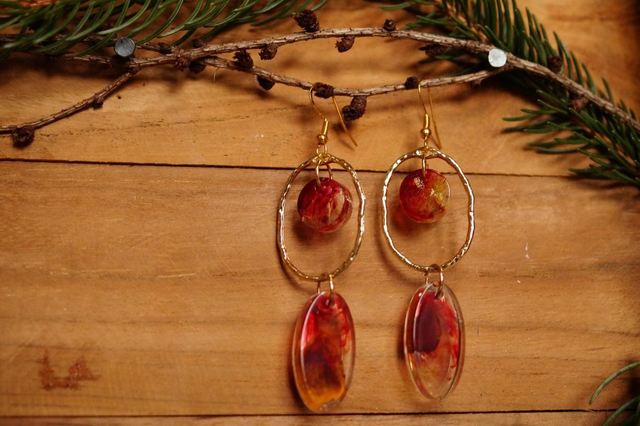 Boucles d'oreilles - Les givrées - Rouge