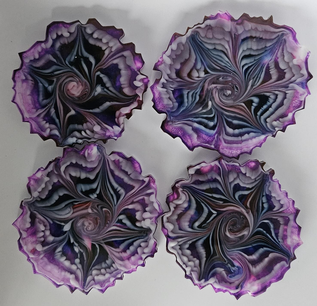 Lot de dessous de verre fleurs roses