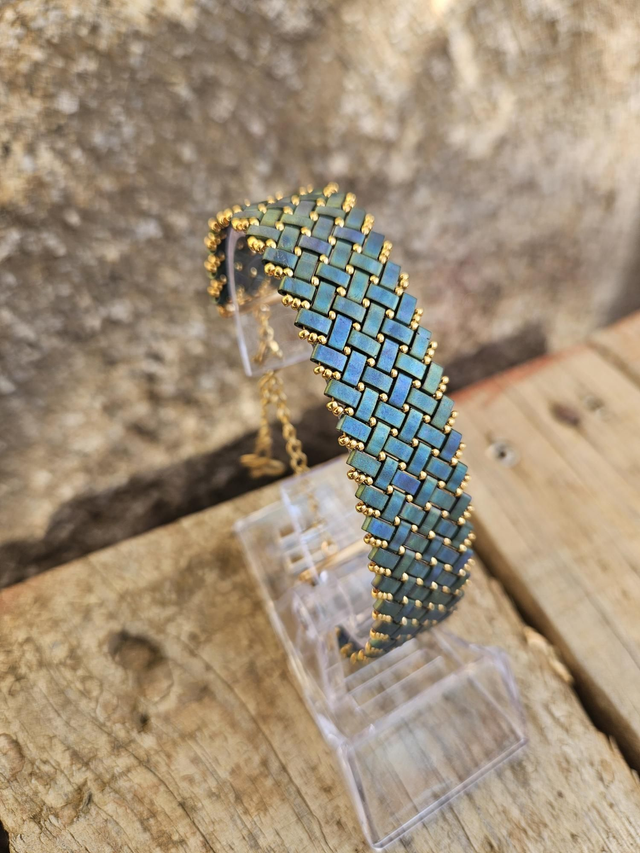 16 - bracelet Tila bleu/vert 