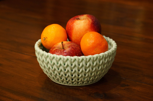 Bol vide-poche design imitation maille, petite corbeille à fruit