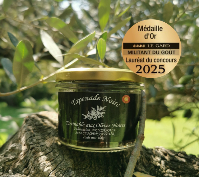 Tapenade Noire Médaillée d'OR Le Gard Militant du Goût 2025 100g