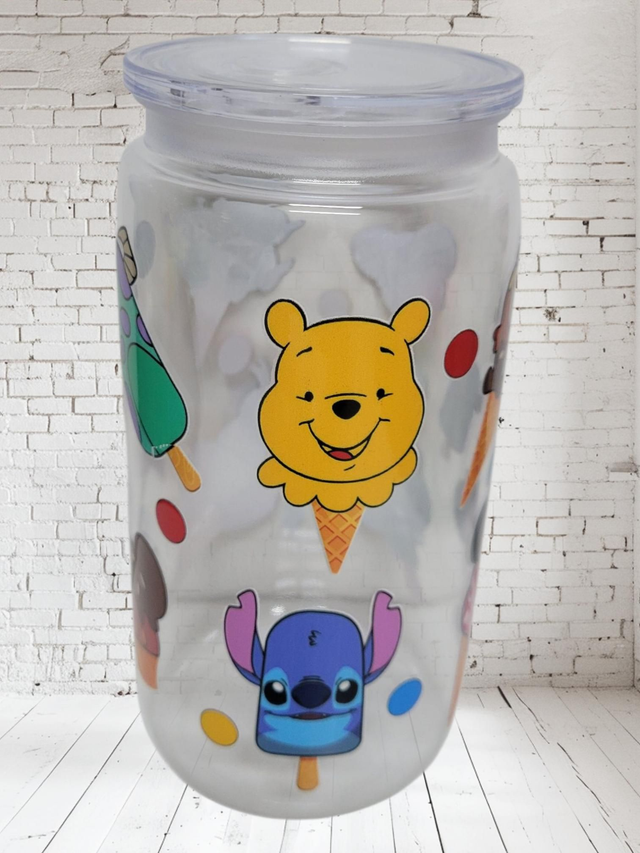 Gourde avec paille en plastique Disney
