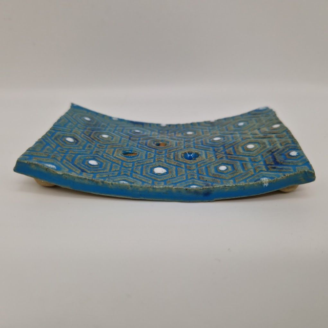 Geometric Teal Pattern Soap Dish 