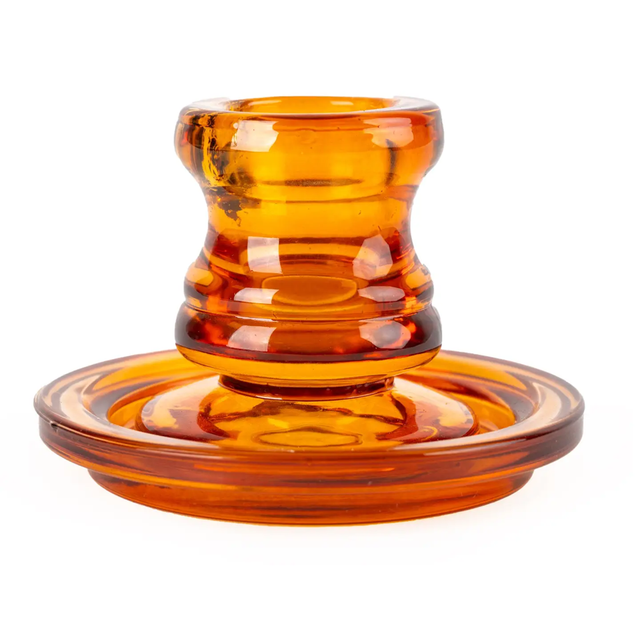 Amber Glass Candleholder