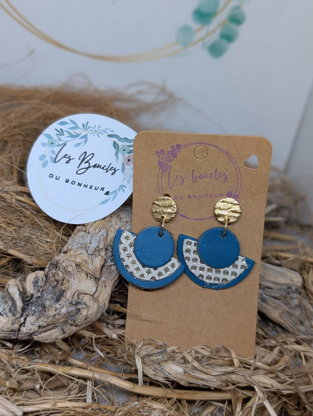 Boucles d&#039;oreilles Donatelle bleu beige do235