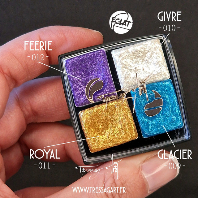 TRESSAG&#039;ART - ECLAT AQUARELLE ARTISANALE COFFRET PAR 4 - TR004003