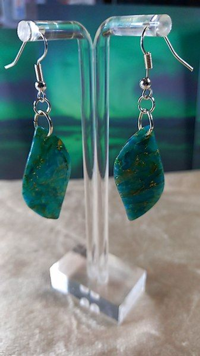 Aurore turquoise - boucles d&#039;oreilles