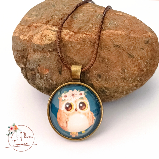 Collier illustré -  Petite chouette
