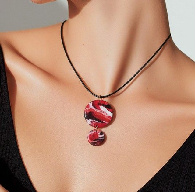 Pendentif double rond Flamboyant