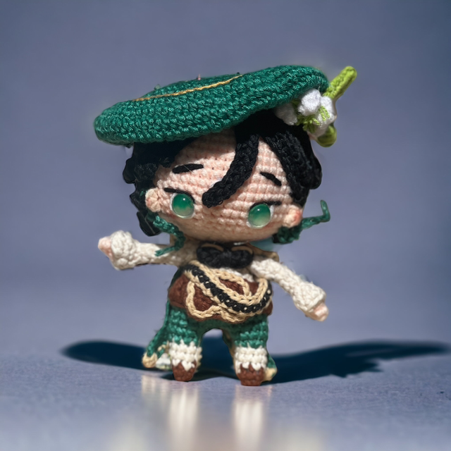 Poupée Venti au Crochet - Modèle Articulé, Taille 16 cm