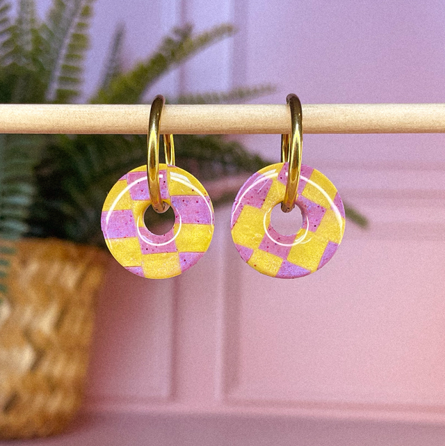 Boulons - Damier jaune &amp; violet