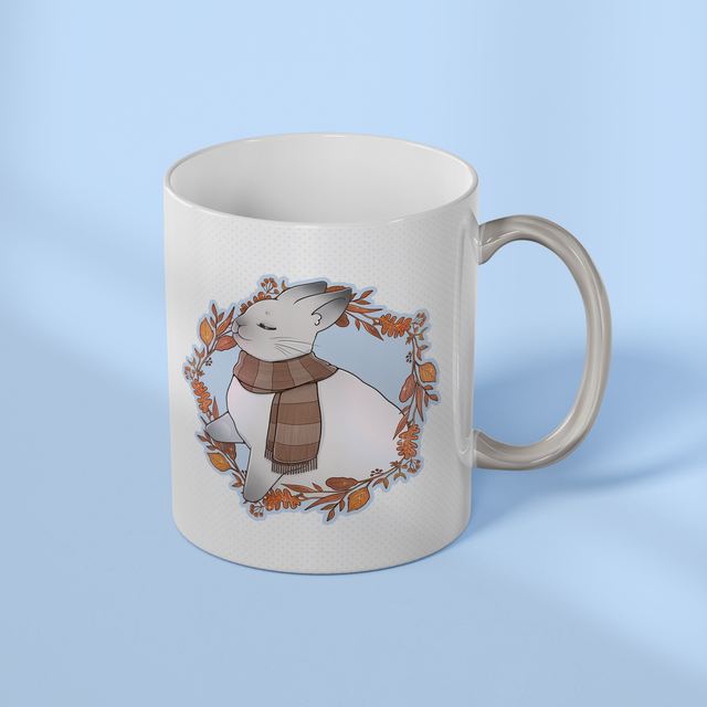 Mug à anse argentée FALLEN LEAVES