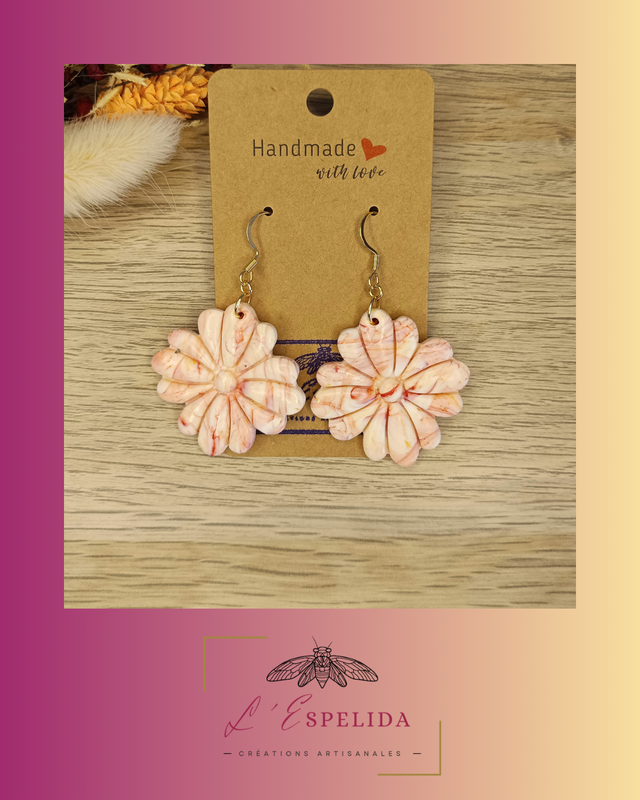 Big Flowers Roses pales avec crochets