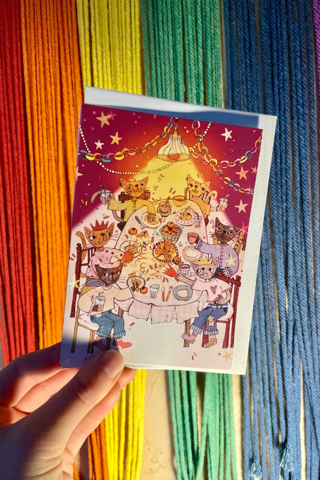 Cat Festive Feast Card