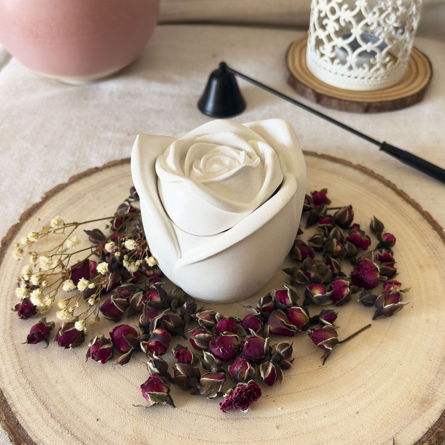 Vela aromática Diseño Rosa &quot;Rosa de Damasco&quot;