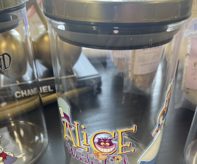 Alice In Wonder Land 3 x 1 litre Jars Tea coffee Sugar 