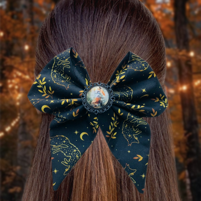 Barrette à cheveux noeud - Renard Cosmic