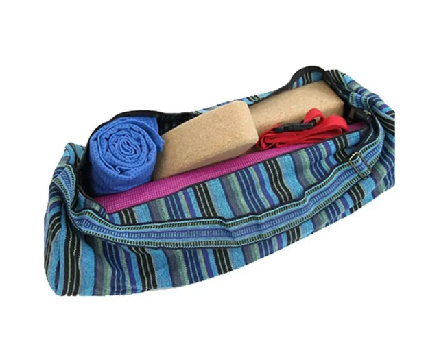 Sac de yoga bleu rayé