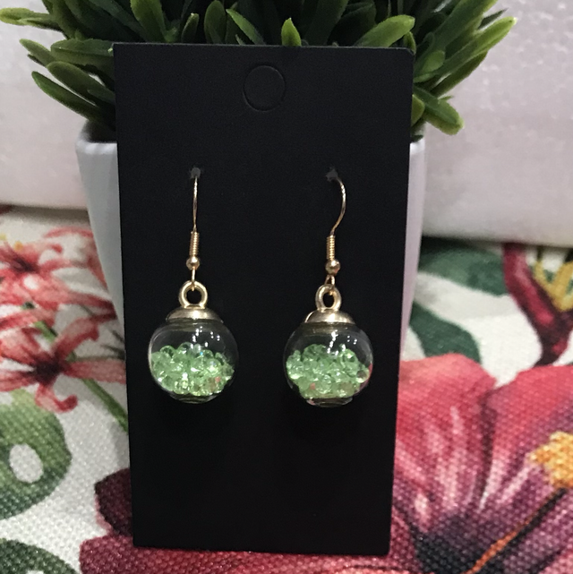 Green Dangling Earrings-GDE04