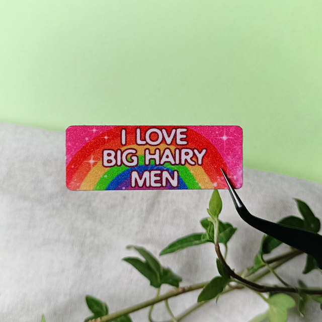 big and hairy men - sand glitter sticker