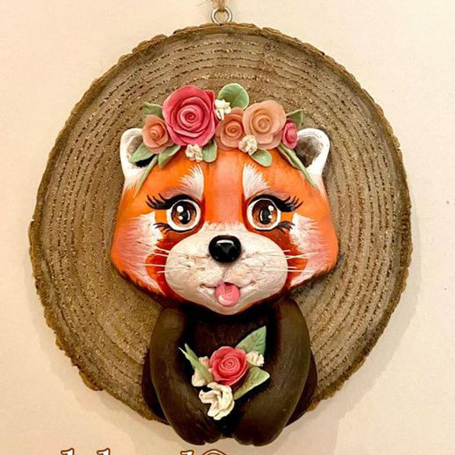 Rondin à suspendre - Panda roux