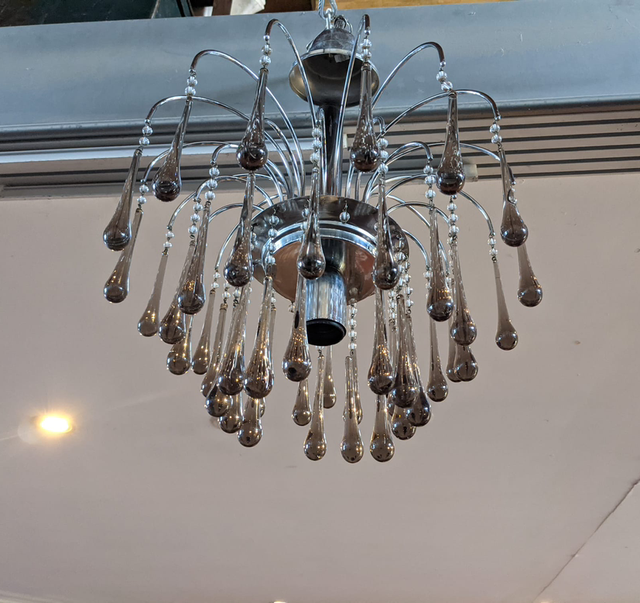 Lustre à pampilles fumées 