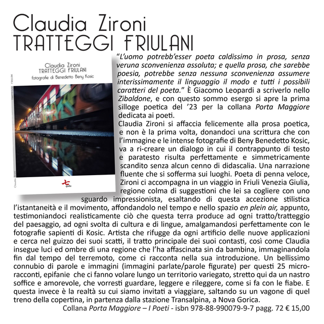 Claudia Zironi, "Tratteggi Friulani", qudulibri 2023