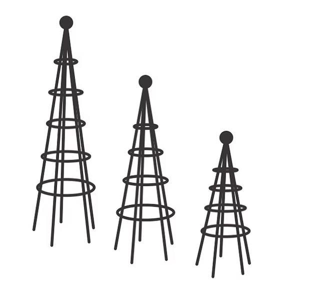 Ball Capped Round Obelisk in 12mm or 10mm Solid Steel