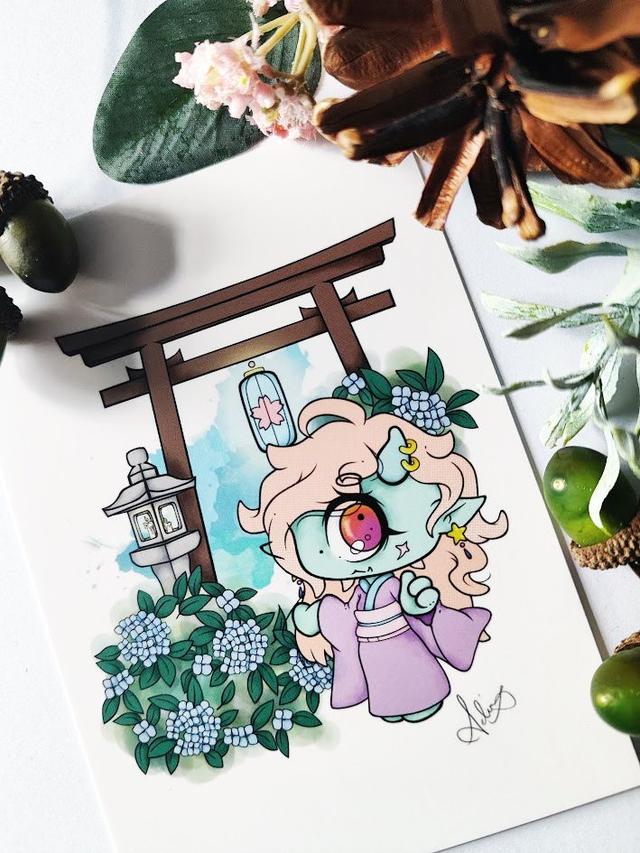 Cyclops wearing a Kimono Postcard