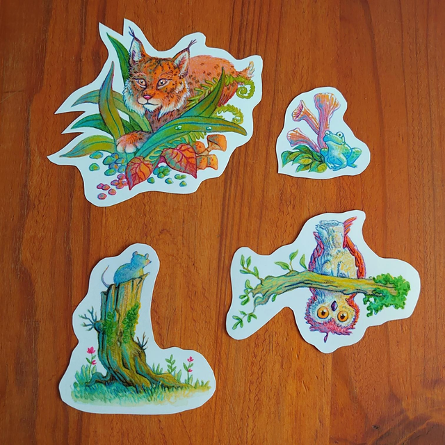 Lot de 4 stickers "Forêt"