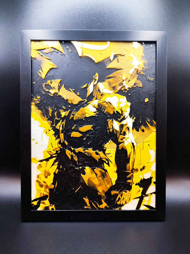 Cadre décoratif 3D personnalisé – 15×20 cm - Manga Style Goku DBZ