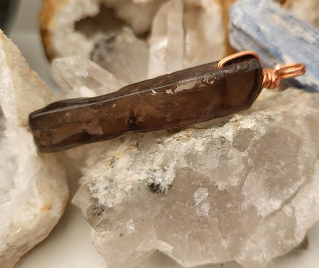 Smoky quartz pendant - large