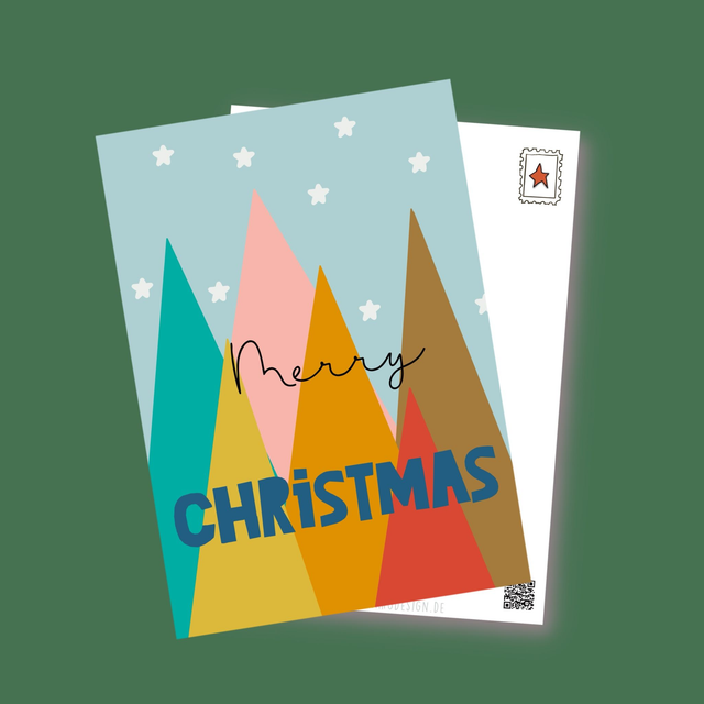 Merry Christmas Tannenbäumchen Weihnachtskarte 