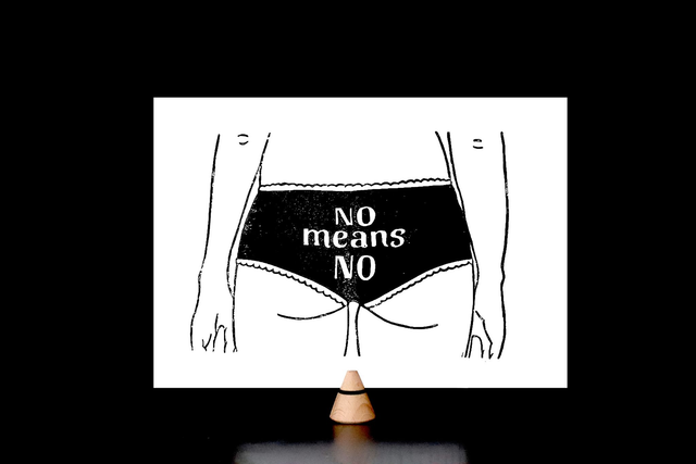 Linogravure A5 No Means No