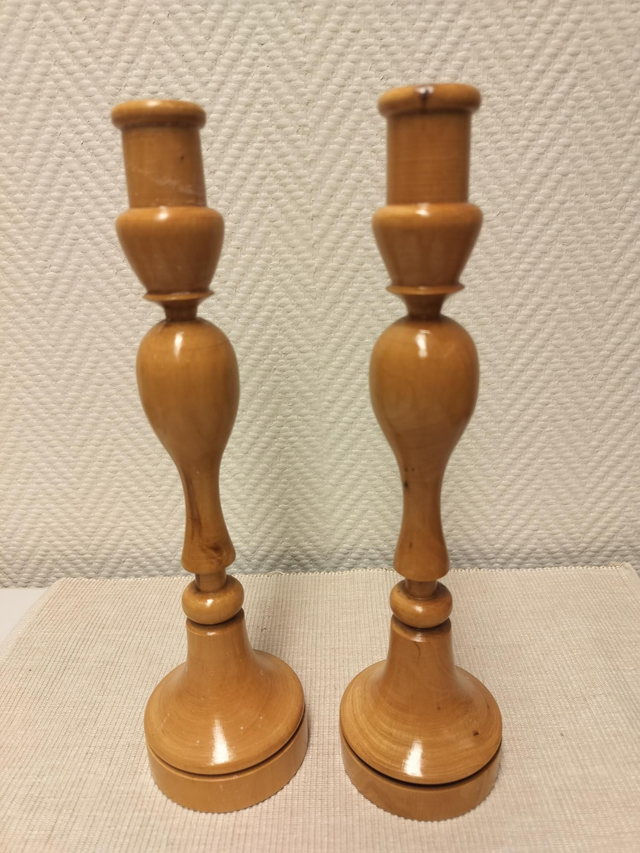 Vintage puiset kynttilänjalat #141