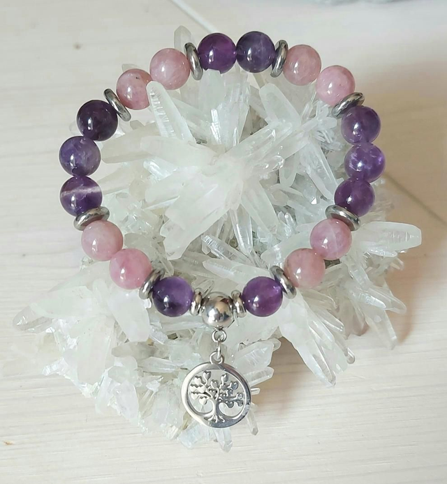 Améthyste & Quartz Rose 