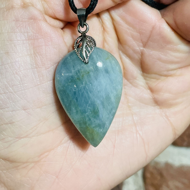 🐬AIGUE MARINE avec bélière en argent 925