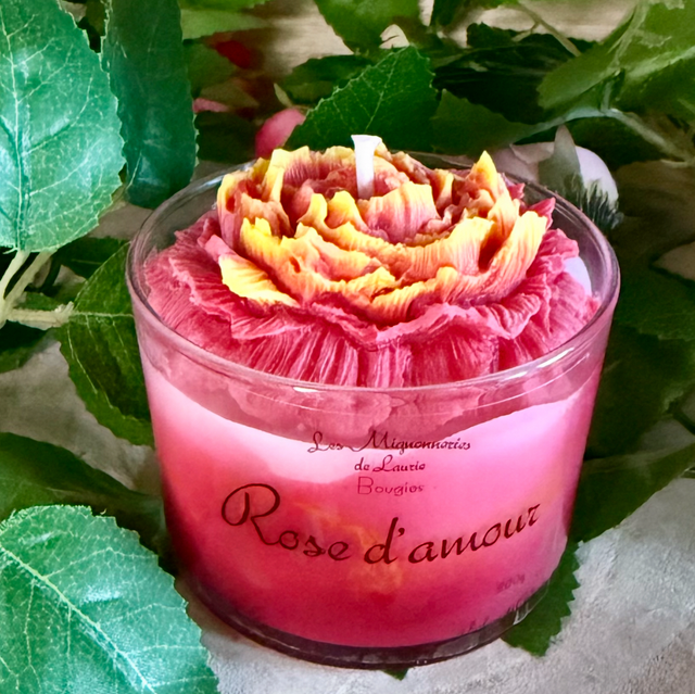 Bougie Rose d’amour (3 couleurs au choix) 