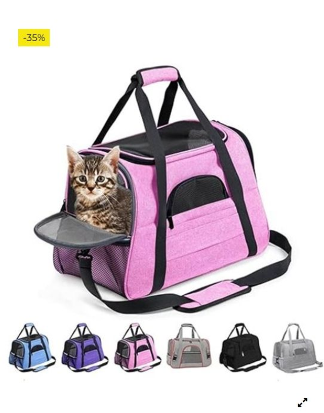 KJSXUUE Transportin Gato, transportin Perro, Portador de Mascotas Suave, Plegable y portátil 