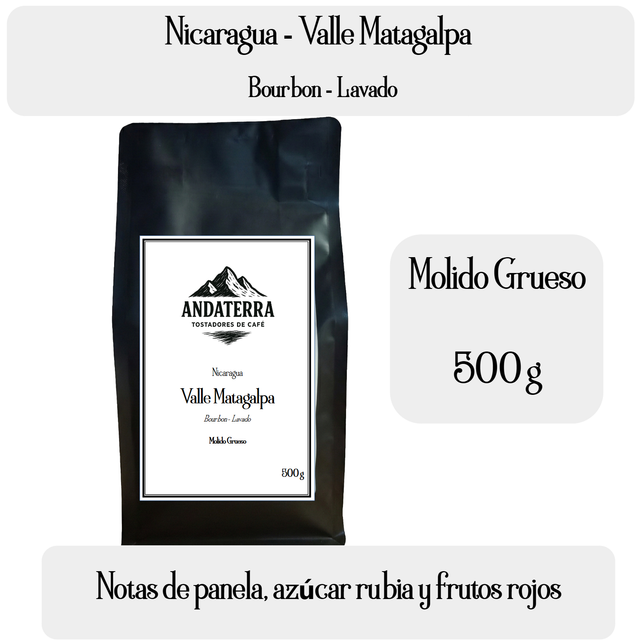 Café Nicaragua Molido Grueso 500 g Lavado Tueste Suave