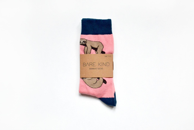'Save the Sloths' Bamboo socks, Bare Kind - adult