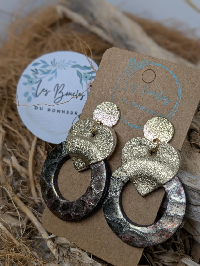 Boucles d'oreilles Coeur ❤️ doré bronze c2056