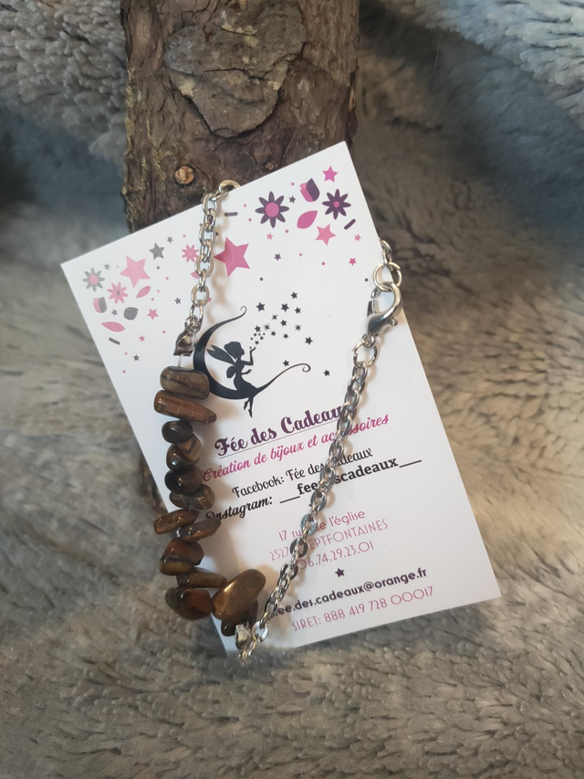 Gourmette Rock &amp; Steel Œil de Tigre 